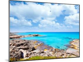 Balearic Formentera Island in Escalo Rocky Beach and Turquoise Sea-Natureworld-Mounted Photographic Print