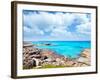 Balearic Formentera Island in Escalo Rocky Beach and Turquoise Sea-Natureworld-Framed Photographic Print