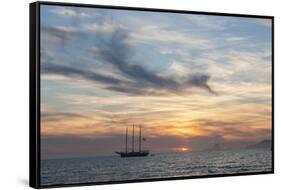 Balearic Islands - Sunset Time at Es Cavall D'en Borras Bay, Parc De Ses Salinas-Guido Cozzi-Framed Stretched Canvas