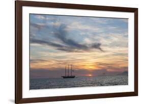 Balearic Islands - Sunset Time at Es Cavall D'en Borras Bay, Parc De Ses Salinas-Guido Cozzi-Framed Photographic Print