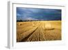 Baled Field, Gloucestershire, England, United Kingdom, Europe-John Alexander-Framed Photographic Print