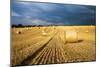 Baled Field, Gloucestershire, England, United Kingdom, Europe-John Alexander-Mounted Photographic Print