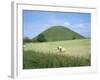 Baled Hay in Field Below Silbury Hill, Wiltshire, England, United Kingdom-David Hunter-Framed Photographic Print