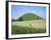 Baled Hay in Field Below Silbury Hill, Wiltshire, England, United Kingdom-David Hunter-Framed Photographic Print