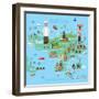 Bali Indonesia Map and Travel Eps 10 Format-Sajja-Framed Art Print