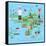 Bali Indonesia Map and Travel Eps 10 Format-Sajja-Framed Stretched Canvas