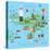 Bali Indonesia Map and Travel Eps 10 Format-Sajja-Stretched Canvas