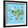 Bali Indonesia Map and Travel Eps 10 Format-Sajja-Framed Art Print