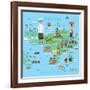 Bali Indonesia Map and Travel Eps 10 Format-Sajja-Framed Art Print