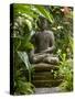 Bali, Ubud, a Statue of buddha Sits Serenely in Gardens-Niels Van Gijn-Stretched Canvas