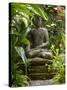 Bali, Ubud, a Statue of buddha Sits Serenely in Gardens-Niels Van Gijn-Stretched Canvas