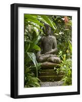 Bali, Ubud, a Statue of buddha Sits Serenely in Gardens-Niels Van Gijn-Framed Photographic Print