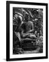 Bali, Ubud, a Statue of buddha Sits Serenely in Gardens-Niels Van Gijn-Framed Photographic Print