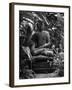 Bali, Ubud, a Statue of buddha Sits Serenely in Gardens-Niels Van Gijn-Framed Photographic Print