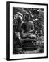 Bali, Ubud, a Statue of buddha Sits Serenely in Gardens-Niels Van Gijn-Framed Photographic Print