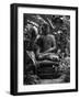 Bali, Ubud, a Statue of buddha Sits Serenely in Gardens-Niels Van Gijn-Framed Photographic Print