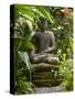 Bali, Ubud, a Statue of buddha Sits Serenely in Gardens-Niels Van Gijn-Stretched Canvas