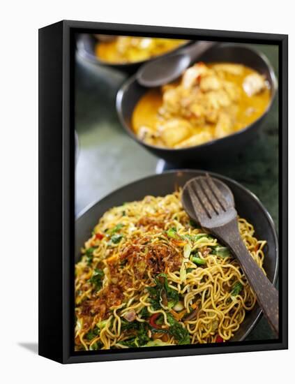 Bali, Ubud, Bowls of Traditional Indonesian Food at a Cookery School in Ubud-Niels Van Gijn-Framed Stretched Canvas