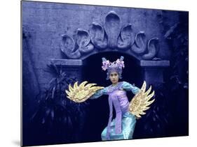 Balinese Dancer in Front of Temple in Ubud, Bali, Indonesia-Jim Zuckerman-Mounted Photographic Print