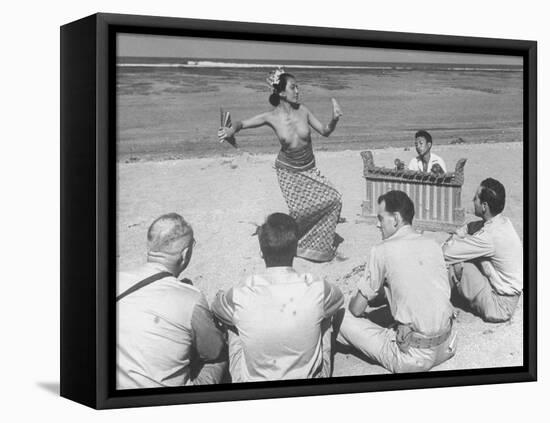 Balinese Dancer Performing an Old Laigon Dance for the Visitors-null-Framed Stretched Canvas