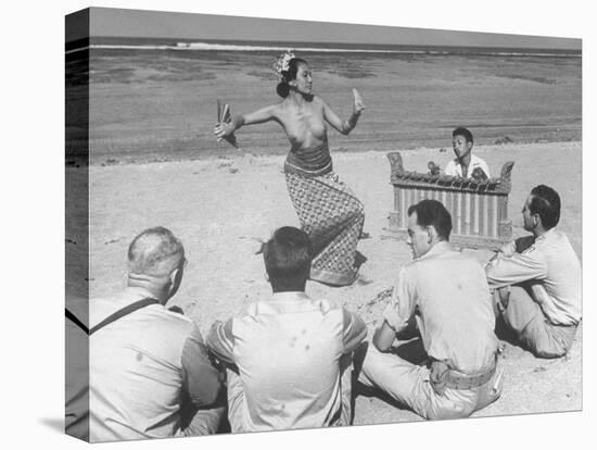 Balinese Dancer Performing an Old Laigon Dance for the Visitors-null-Stretched Canvas