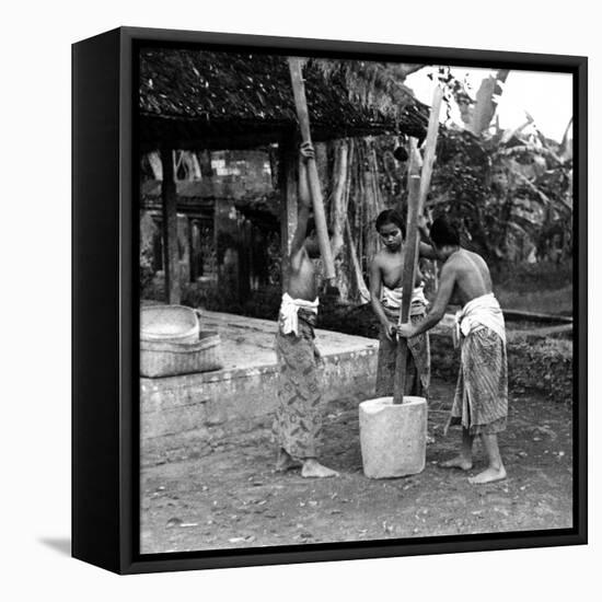 Balinese Flour Grinders-null-Framed Stretched Canvas