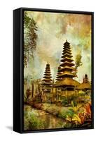 Balinese Temple - Artwork In Painting Style-Maugli-l-Framed Stretched Canvas