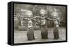 Balinese Temple Dancers-null-Framed Stretched Canvas