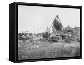 Baling Hay Near Prosser, WA, Circa 1914-B.P. Lawrence-Framed Stretched Canvas