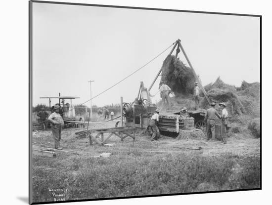 Baling Hay Near Prosser, WA, Circa 1914-B.P. Lawrence-Mounted Giclee Print