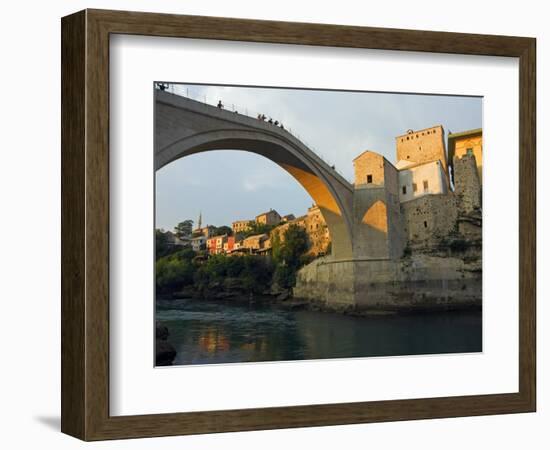 Balkans Bosnia Mostar Late Afternoon Light on Stari Most Peace Bridge-Christian Kober-Framed Photographic Print