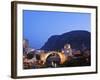 Balkans Bosnia Mostar Stari Most Peace Bridge on Neretva River Lit Up in the Evening-Christian Kober-Framed Photographic Print