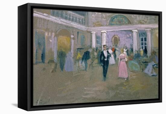 Ball at Larins, an Illustration For Eugene Onegin, by Alexander Pushkin-Alexei Steipanovitch Stepanov-Framed Stretched Canvas