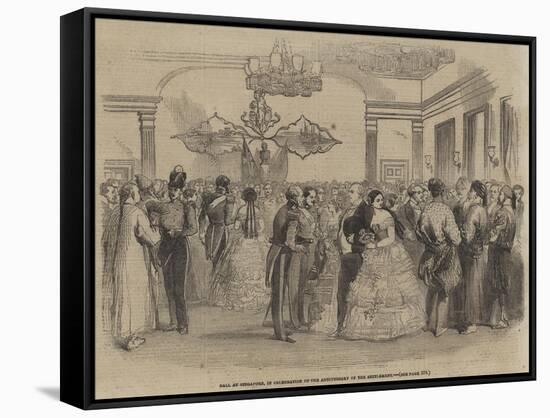 Ball at Singapore, in Celebration of the Anniversary of the Settlement-null-Framed Stretched Canvas