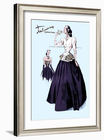 Ball Gown with Embroidery and Jacket-null-Framed Art Print