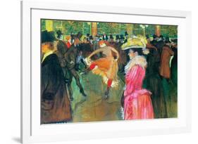 Ball In The Moulin Rouge-Henri de Toulouse-Lautrec-Framed Premium Giclee Print