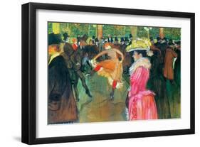 Ball in the Moulin Rouge-Henri de Toulouse-Lautrec-Framed Art Print