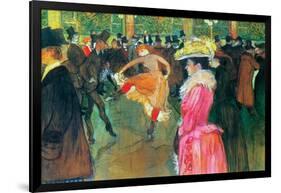 Ball in the Moulin Rouge-Henri de Toulouse-Lautrec-Framed Art Print