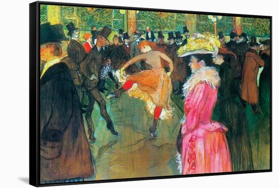 Ball in the Moulin Rouge-Henri de Toulouse-Lautrec-Framed Stretched Canvas