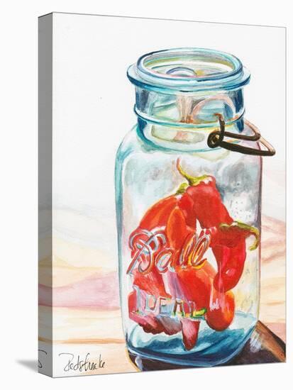 Ball Jar Ideal Peppers-Jennifer Redstreake Geary-Stretched Canvas