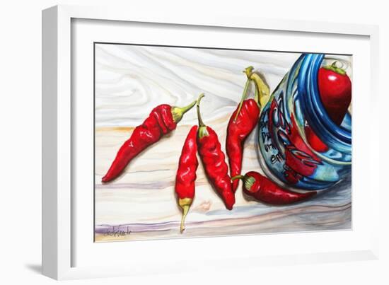 Ball Jar Red Peppers-Jennifer Redstreake Geary-Framed Art Print