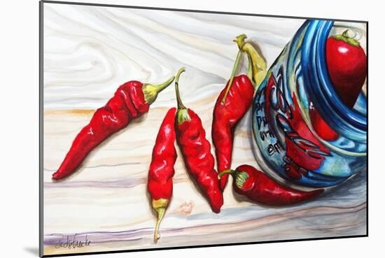 Ball Jar Red Peppers-Jennifer Redstreake Geary-Mounted Art Print