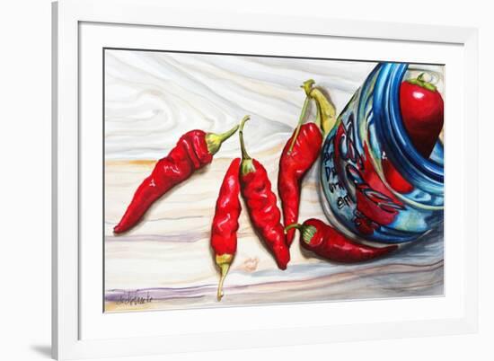Ball Jar Red Peppers-Jennifer Redstreake Geary-Framed Art Print