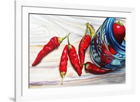 Ball Jar Red Peppers-Jennifer Redstreake Geary-Framed Art Print