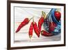 Ball Jar Red Peppers-Jennifer Redstreake Geary-Framed Art Print