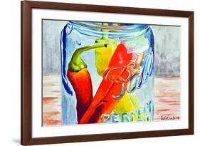 Ball Jar with Tree Peppers-Jennifer Redstreake Geary-Framed Premium Giclee Print