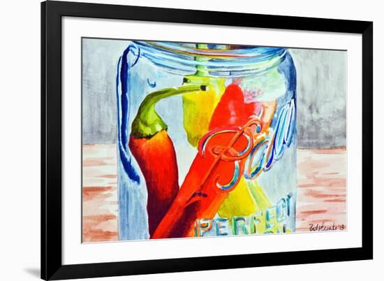 Ball Jar with Tree Peppers-Jennifer Redstreake Geary-Framed Premium Giclee Print