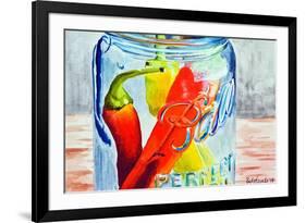 Ball Jar with Tree Peppers-Jennifer Redstreake Geary-Framed Premium Giclee Print