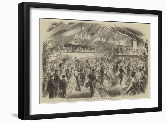 Ball on Board HMS Royal Alfred, the Flagship of Admiral Sir R Mundy, at Barbadoes-null-Framed Giclee Print