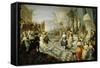 Ball on the Terrace of a Palace-Hieronymus Janssens-Framed Stretched Canvas